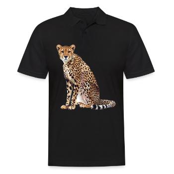 Cheetah Geparde Gepard - Men's Polo Shirt - black - Front - Kai (181cm)