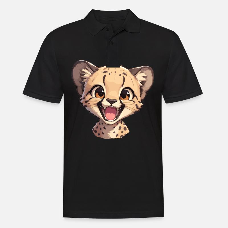 Cheetah Geparde Gepard - Männer Poloshirt - Schwarz