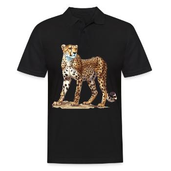 Cheetah Geparde Gepard - Men's Polo Shirt - black - Front - Kai (181cm)