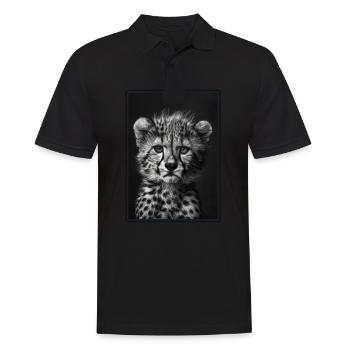 Cheetah Geparde Gepard - Männer Poloshirt - Schwarz - Vorne - Kai (181cm)