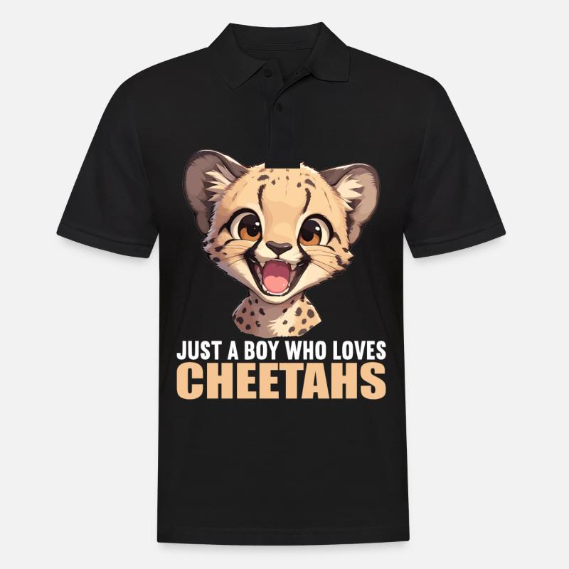 Cheetah Geparde Gepard - Männer Poloshirt - Schwarz
