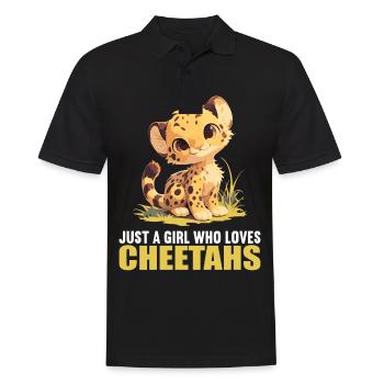 Cheetah Geparde Gepard - Männer Poloshirt - Schwarz - Vorne - Kai (181cm)