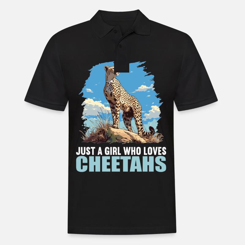 Cheetah Geparde Gepard - Männer Poloshirt - Schwarz