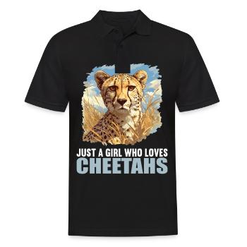 Cheetah Geparde Gepard - Männer Poloshirt - Schwarz - Vorne - Kai (181cm)