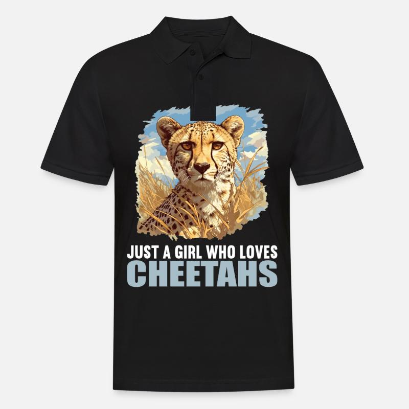 Cheetah Geparde Gepard - Männer Poloshirt - Schwarz