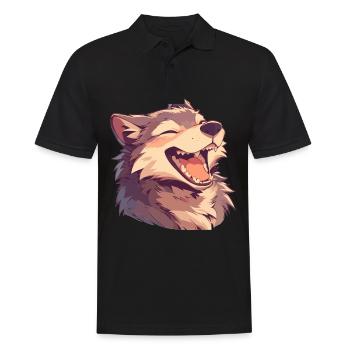 Wölfe Wolf - Männer Poloshirt - Schwarz - Vorne - Kai (181cm)