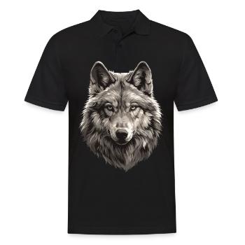 Wolves Wolf - Men's Polo Shirt - black - Front - Kai (181cm)