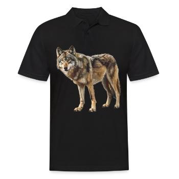Wolves Wolf - Men's Polo Shirt - black - Front - Kai (181cm)