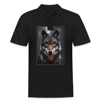 Wolves Wolf - Men's Polo Shirt - black - Front - Kai (181cm)