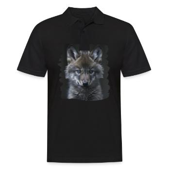 Wölfe Wolf - Männer Poloshirt - Schwarz - Vorne - Kai (181cm)