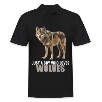 Wölfe Wolf - Männer Poloshirt - Schwarz - Vorne - Kai (181cm)