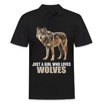 Wölfe Wolf - Männer Poloshirt - Schwarz - Vorne - Kai (181cm)