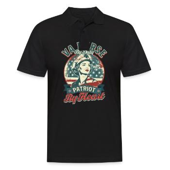 VA Krankenschwester VA Krankenschwester durch Pflicht, Patriot durch Herz - Männer Poloshirt - Schwarz - Vorne - Kai (181cm)