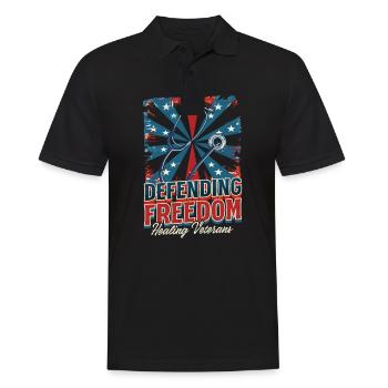 Krankenschwester verteidigt die Freiheit und heilt Veteranen - Männer Poloshirt - Schwarz - Vorne - Kai (181cm)