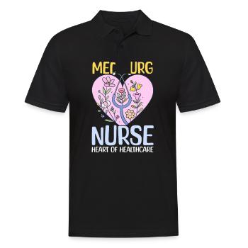 Med Surg Krankenschwester Med Surg Krankenschwester - Herz Von Healthcar - Männer Poloshirt - Schwarz - Vorne - Kai (181cm)