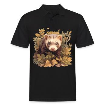 Ferret Frettchen - Männer Poloshirt - Schwarz - Vorne - Kai (181cm)