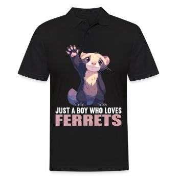 Ferret Frettchen - Männer Poloshirt - Schwarz - Vorne - Kai (181cm)