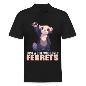 Ferret Frettchen - Männer Poloshirt - Schwarz - Vorne - Kai (181cm)