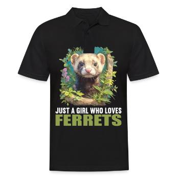 Ferret Frettchen - Männer Poloshirt - Schwarz - Vorne - Kai (181cm)