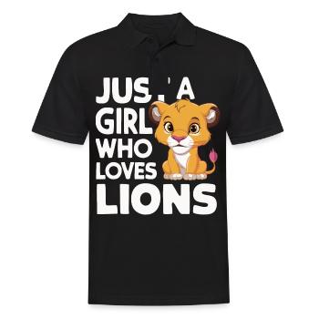 Lion Lion Animal Africa - Men's Polo Shirt - black - Front - Kai (181cm)