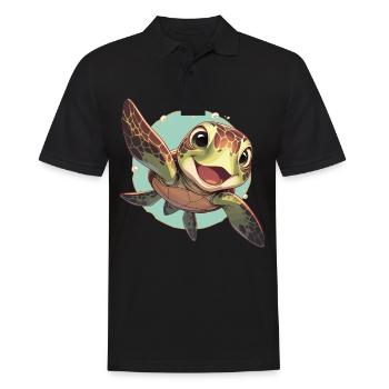Sea Turtle Meeresschildkröten Meeresschildkröte - Männer Poloshirt - Schwarz - Vorne - Kai (181cm)