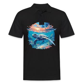 Sea Turtle Meeresschildkröten Meeresschildkröte - Männer Poloshirt - Schwarz - Vorne - Kai (181cm)