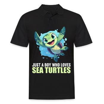Sea Turtle Meeresschildkröten Meeresschildkröte - Männer Poloshirt - Schwarz - Vorne - Kai (181cm)
