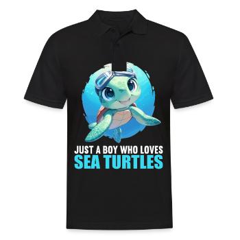 Sea Turtle Meeresschildkröten Meeresschildkröte - Männer Poloshirt - Schwarz - Vorne - Kai (181cm)