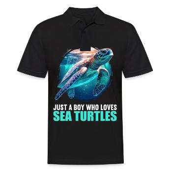 Sea Turtle Meeresschildkröten Meeresschildkröte - Männer Poloshirt - Schwarz - Vorne - Kai (181cm)