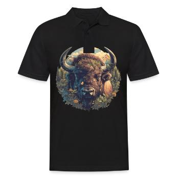 Bisons Bison - Men's Polo Shirt - black - Front - Kai (181cm)