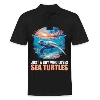 Sea Turtle Meeresschildkröten Meeresschildkröte - Männer Poloshirt - Schwarz - Vorne - Kai (181cm)