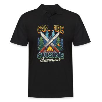 Camp Chef Lagerfeuer Küche Genießer - Männer Poloshirt - Schwarz - Vorne - Kai (181cm)
