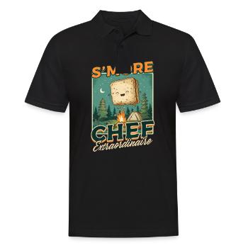 Camp Chef S'More Chef Extraordinaire - Männer Poloshirt - Schwarz - Vorne - Kai (181cm)