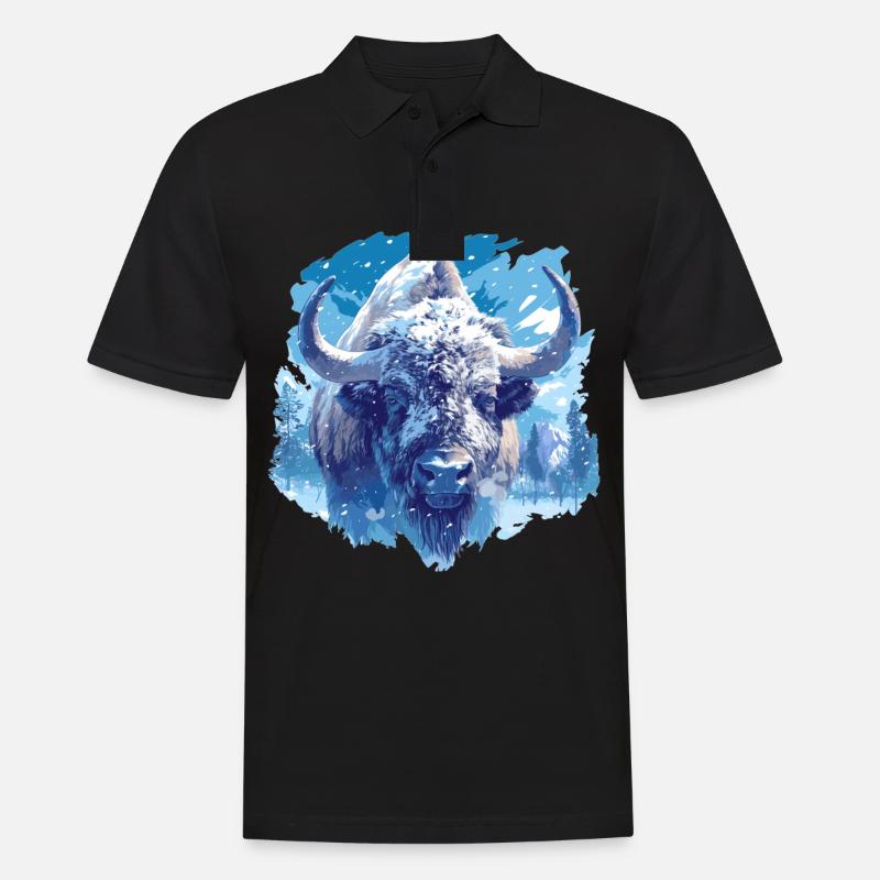 Bisons Bison - Männer Poloshirt - Schwarz