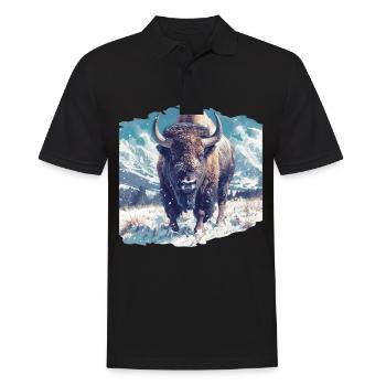 Bisons Bison - Men's Polo Shirt - black - Front - Kai (181cm)