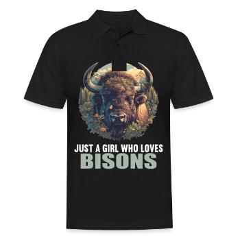 Bisons Bison - Men's Polo Shirt - black - Front - Kai (181cm)