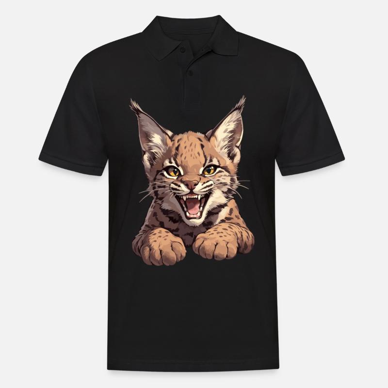 Bobcats Rotluchse Rotluchs Luchs - Männer Poloshirt - Schwarz