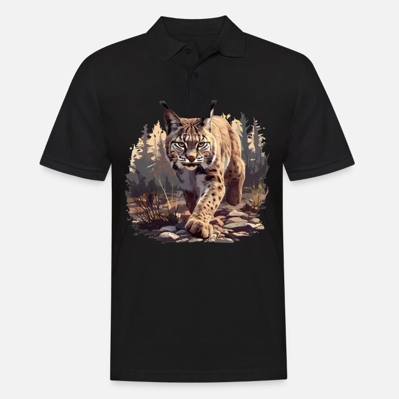 Bobcats Rotluchse Rotluchs Luchs - Männer Poloshirt - Schwarz