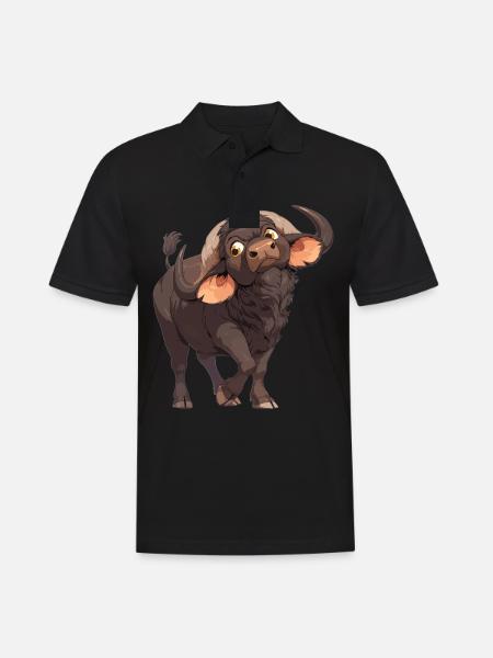 Buffalos Buffalo Büffel - Men's Polo Shirt - black