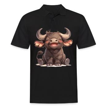 Buffalos Buffalo Büffel - Männer Poloshirt - Schwarz - Vorne - Kai (181cm)