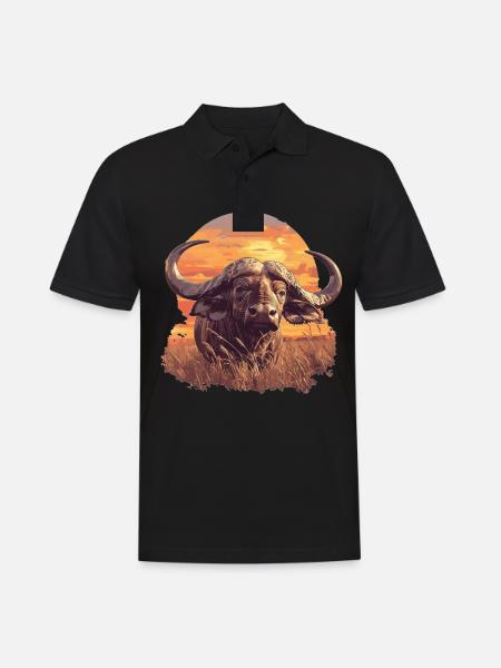 Buffalos Buffalo Büffel - Men's Polo Shirt - black