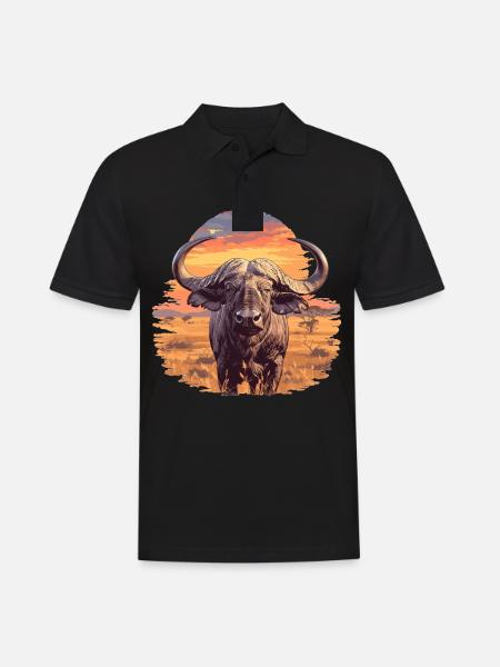 Buffalos Buffalo Büffel - Men's Polo Shirt - black