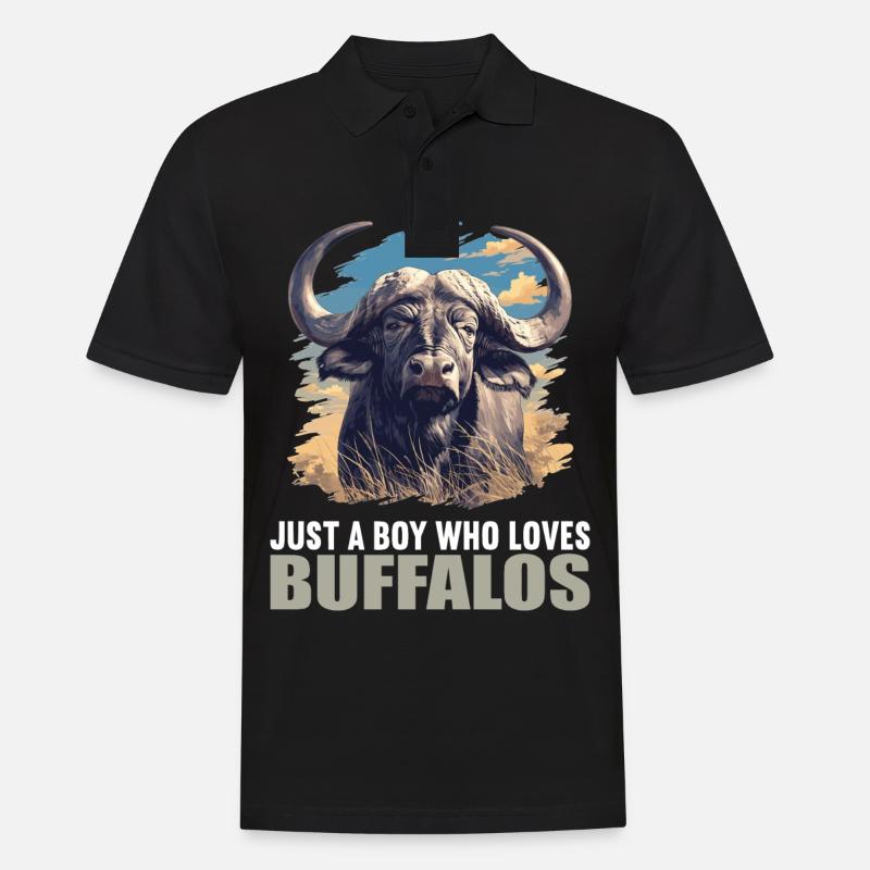 Buffalos Buffalo Büffel - Männer Poloshirt - Schwarz