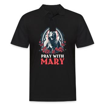 La Vierge Marie prie avec Marie - Polo Homme - noir - Devant - Kai (181cm)
