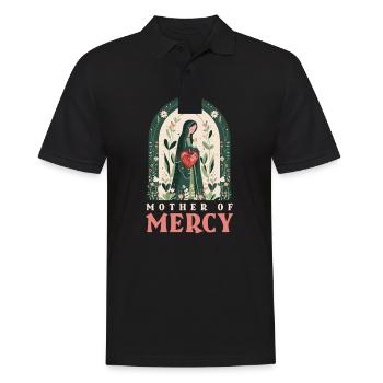 Jungfrau Maria Mutter der Barmherzigkeit - Männer Poloshirt - Schwarz - Vorne - Kai (181cm)