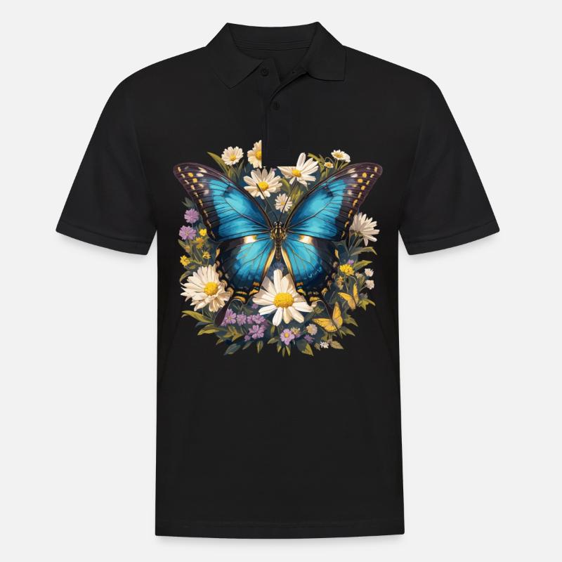 Butterfly Schmetterlinge Schmetterling - Männer Poloshirt - Schwarz