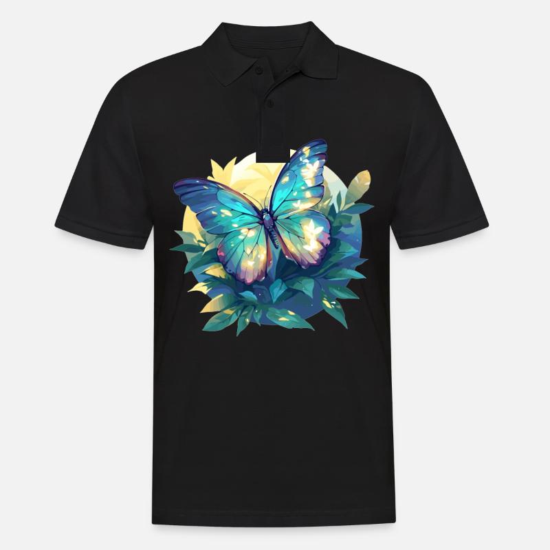 papillon papillons papillon papillon - Polo Homme - noir