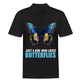 Butterfly Schmetterlinge Schmetterling - Männer Poloshirt - Schwarz - Vorne - Kai (181cm)