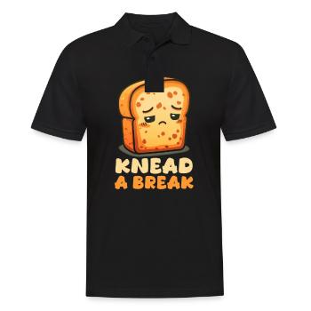 Backen Kneten Eine Pause - Männer Poloshirt - Schwarz - Vorne - Kai (181cm)