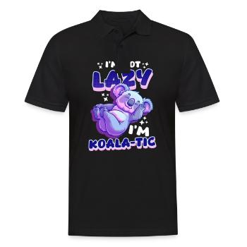 Koala Ich bin nicht faul, ich bin Koala-Tic - Männer Poloshirt - Schwarz - Vorne - Kai (181cm)